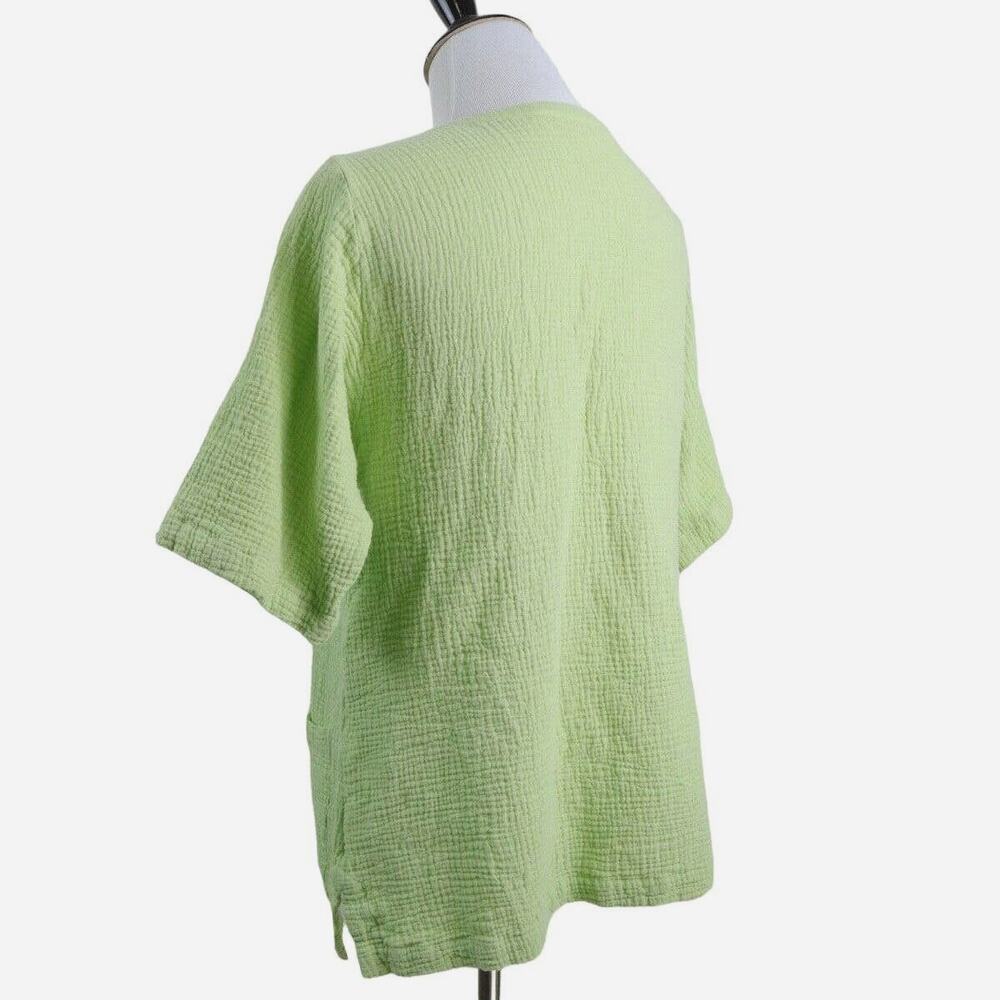 Soft Surroundings Size M Araza Gauze Tunic 2ek38 Green Altered - Picture 3 of 9